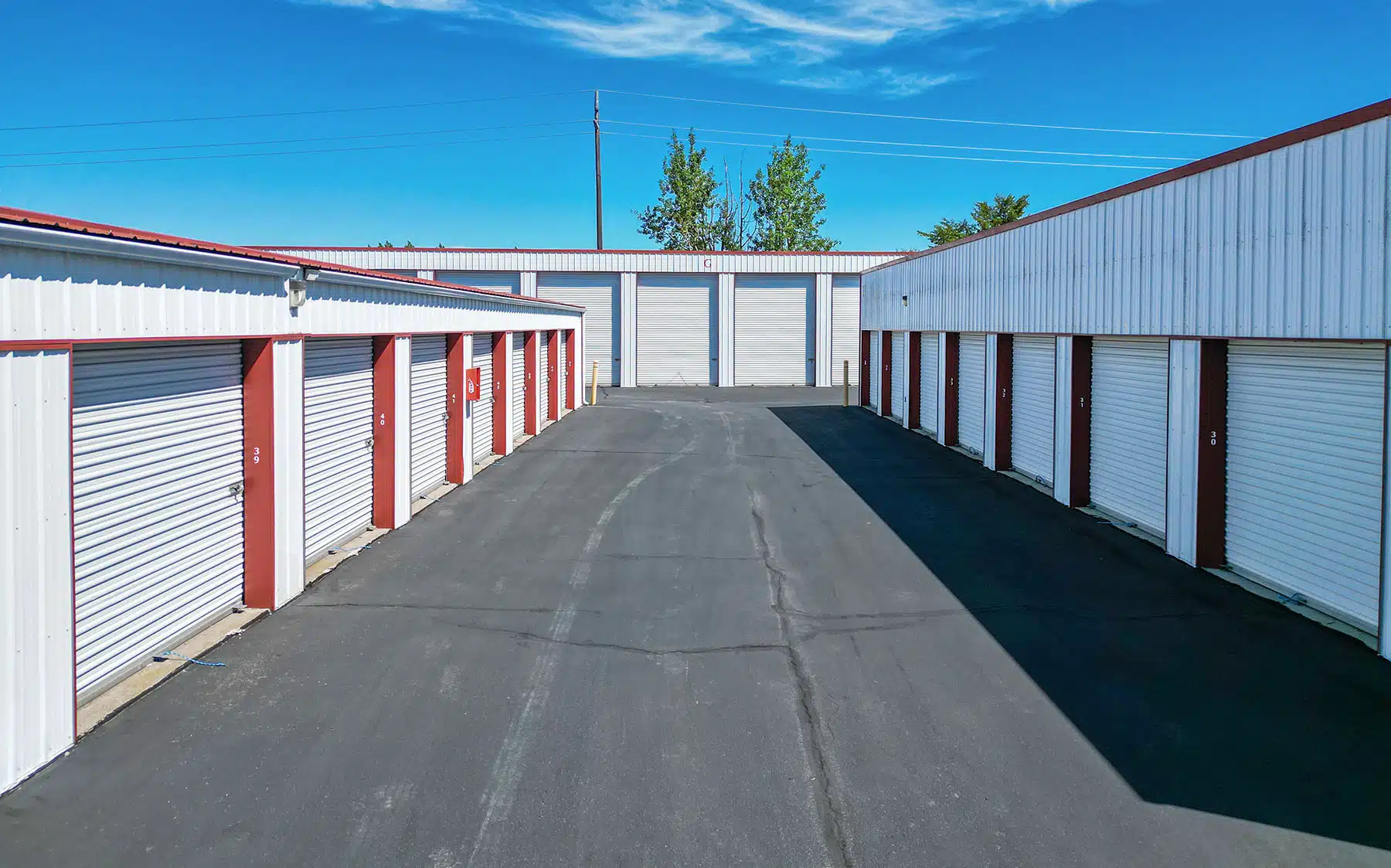 Different size storage units at the n. bay street location