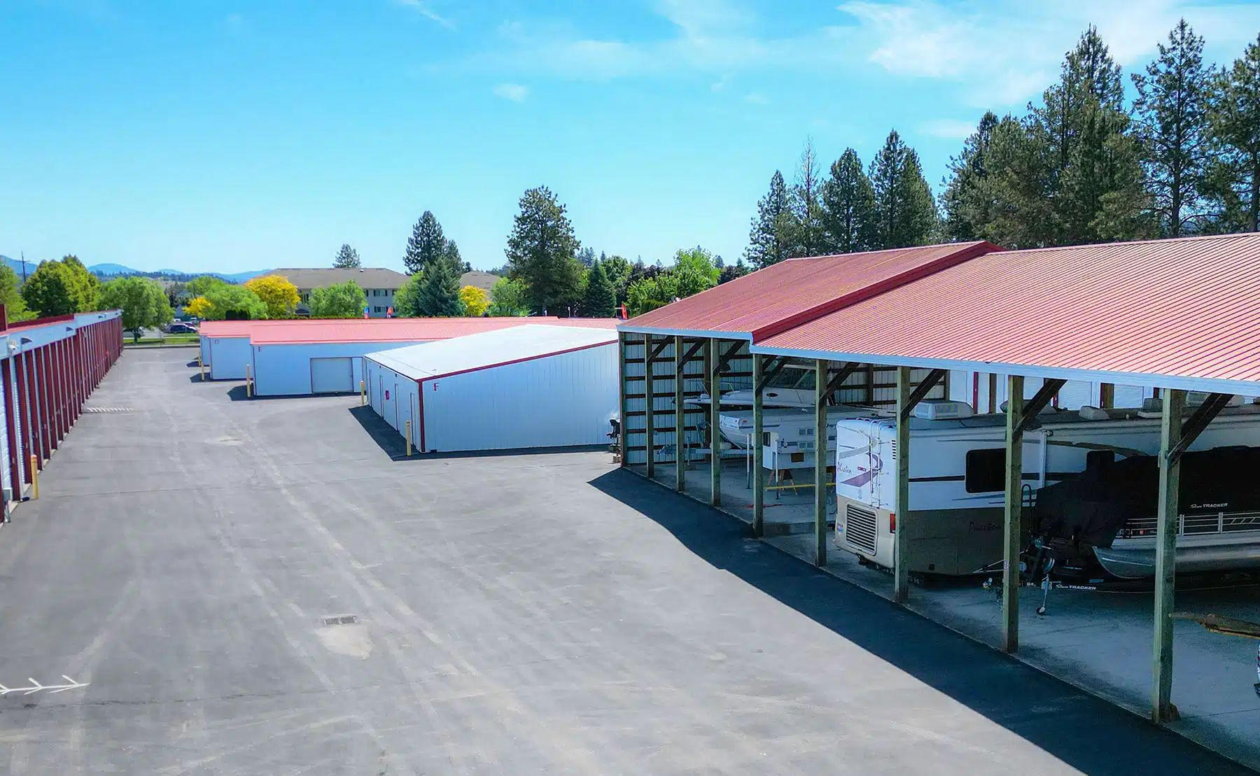 Covered parking and storage units at the bay street location