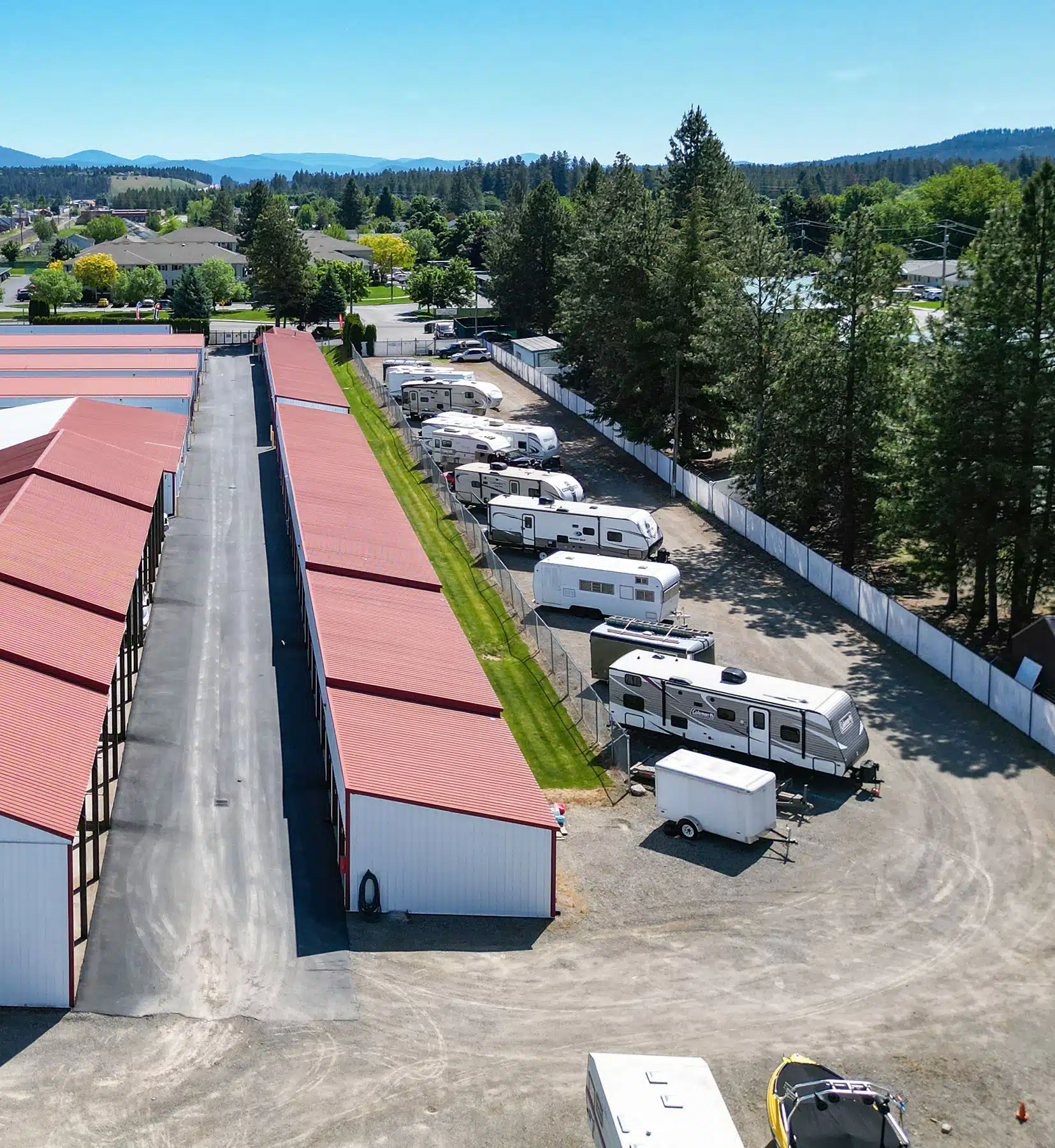 aerial view of uncovered parking spaces