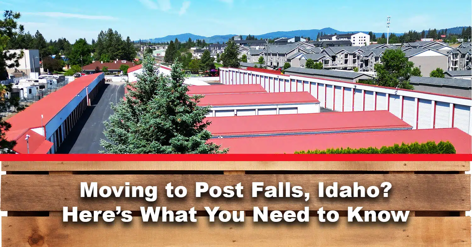 Overview of Bay Street Storage overlooking subdivision in Post Falls, ID